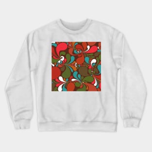 Groovy Folk Flowers, Maximalist Retro Decor / Summer of 1968 Crewneck Sweatshirt